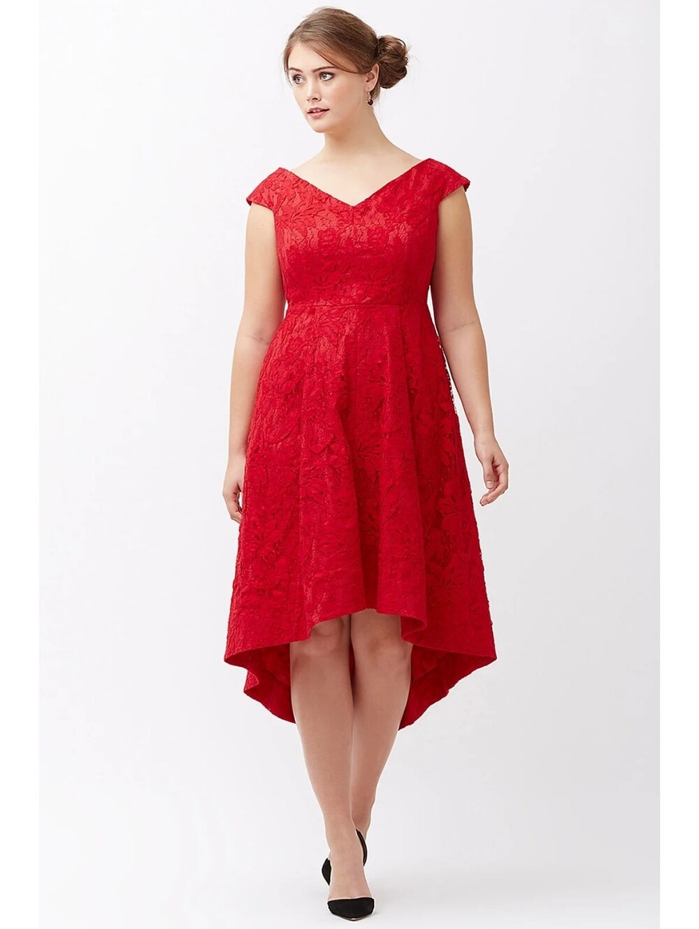 NEW Lane Bryant Lela Rose Lily Lace Fit & Flare High Low Dress - Size 16 Womens